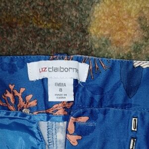 Liz Claiborne Blue and Peach Floral Skirt